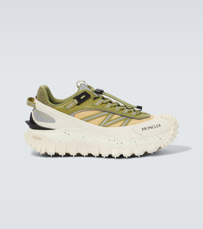 Moncler Leather-trimmed Sneakers In Tapioca