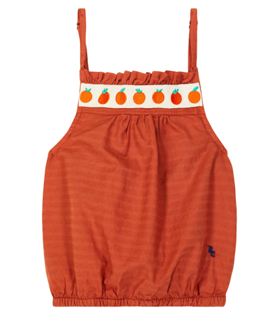 Bobo Choses Kids' Tomato Gathered Cotton Crop Top In Red