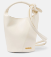 Jacquemus Le Petit Tourni Mini Leather Bucket Bag In Light Ivory