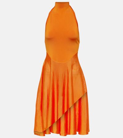 Alaïa High-neck Minidress In Orange