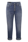 Dondup Buttoned Skinny Fit Jeans In Medium Denim