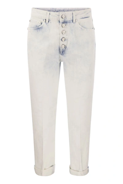 DONDUP DONDUP KOONS - LOOSE JEANS WITH JEWELLED BUTTONS