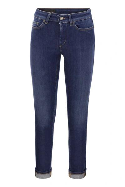 Dondup Monroe Five Pocket Skinny Fit Jeans In Medium Denim