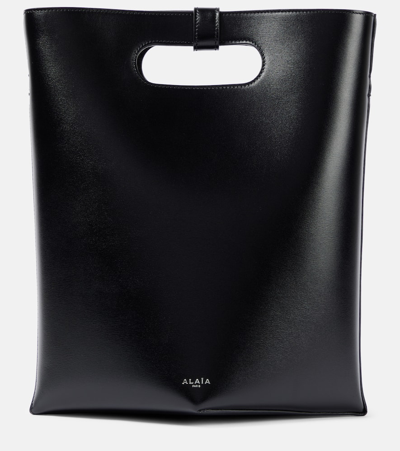 Alaïa Folded Leather Tote Bag In Noir