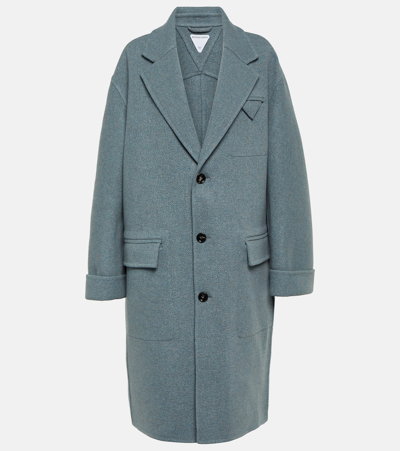 Bottega Veneta Single-breasted Cashmere Coat In Grey
