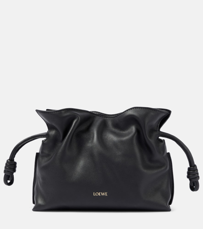 Loewe Flamenco Mini Leather Clutch In Black