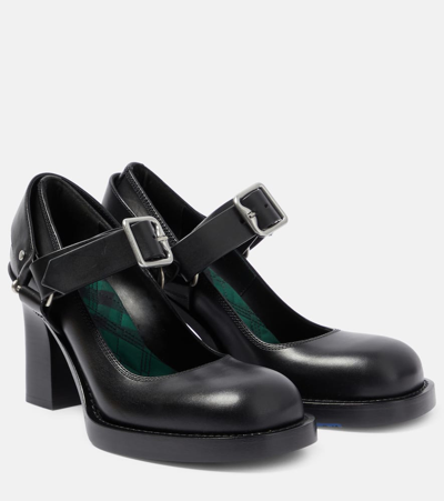 Burberry 85 Leather Pumps In Black