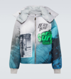 Erl Rl Mens Iridescent Grey Hooded Puffer Shell Jacket In Multicoloured