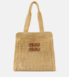 MIU MIU MEDIUM LOGO WOVEN TOTE BAG