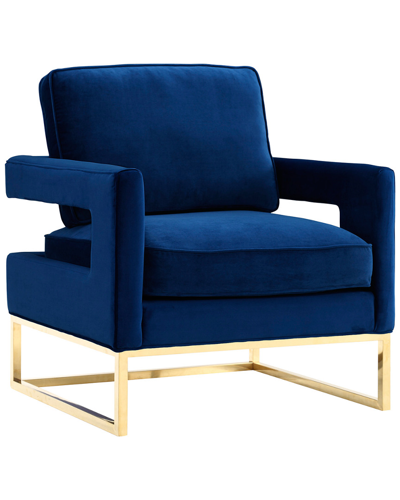 Tov Furniture Avery Navy Velvet Chair In Blue