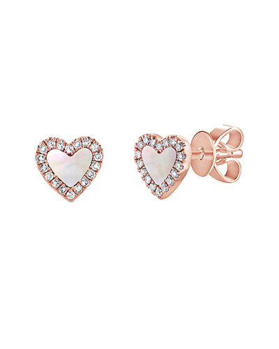 Sabrina Designs 14k Rose Gold 0.10 Ct. Tw. Diamond & Mother-of-pearl Earrings