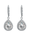 Genevive Silver Cz Drop Earrings
