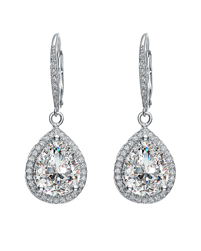 Genevive Silver Cz Drop Earrings