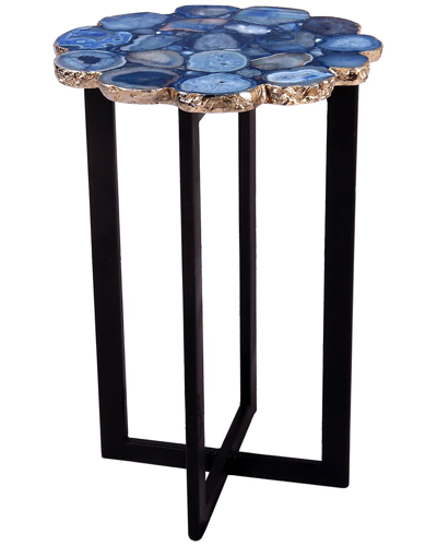 Moe's Home Collection Azul Agate Accent Table In Blue