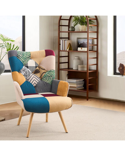 Unikome Patchwork Accent Chair In Multicolor
