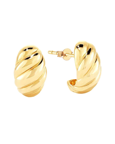 Gabi Rielle 14k Over Silver Lovestruck Collection Dome J Huggie Earrings In Gold