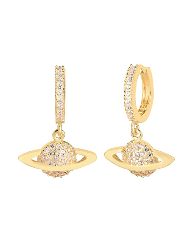 Gabi Rielle 14k Over Silver Lovestruck Collection Cz Luxe Locket Earrings In Gold