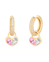 Gabi Rielle 14k Over Silver Lovestruck Collection Cz Double Love Huggie Earrings