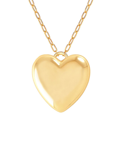 Gabi Rielle 14k Over Silver Lovestruck Collection Cz Heart Pendant Necklace In Gold