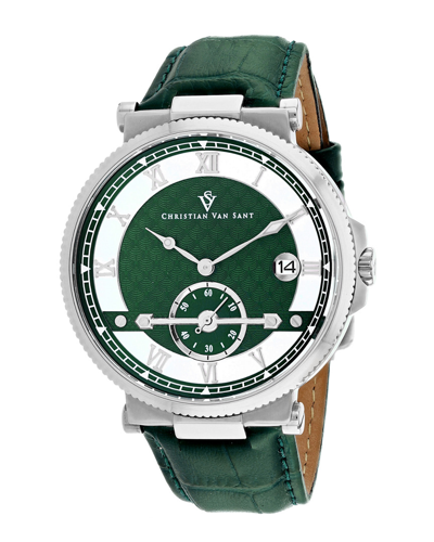 Christian Van Sant Clepsydra Quartz Green Dial Men's Watch Cv1701