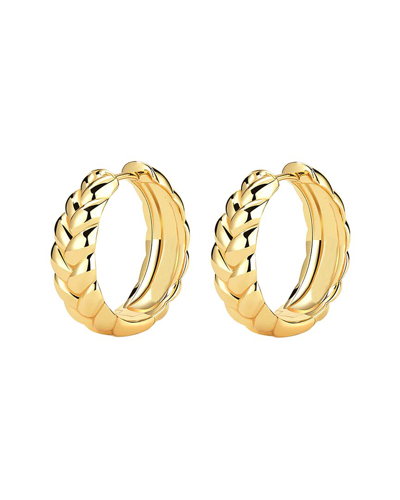 Gabi Rielle 14k Over Silver Lovestruck Collection Braid Babe Hoops In Gold
