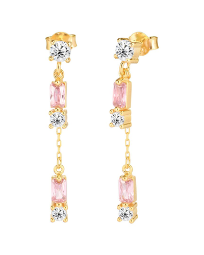 Gabi Rielle 14k Over Silver Lovestruck Collection Cz Dangle Earrings In Gold