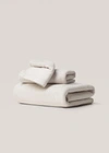 Mango Home Textured 100% Cotton Face Towel 30x50cm Beige In White