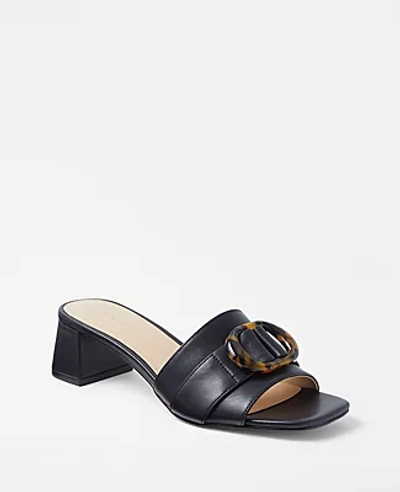 Ann Taylor Strapped Leather Sandals In Black