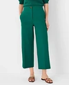 Ann Taylor The High Rise Kate Wide Leg Crop Pant In Texture In Fresh Evergreen