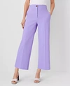 Ann Taylor The High Rise Kate Wide Leg Crop Pant In Texture In Purple Petal