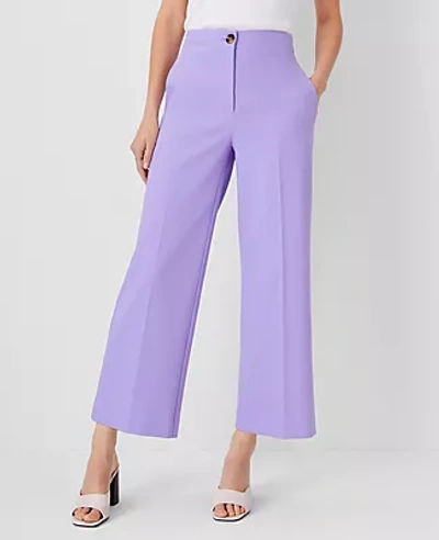 Ann Taylor The High Rise Kate Wide Leg Crop Pant In Texture In Purple Petal
