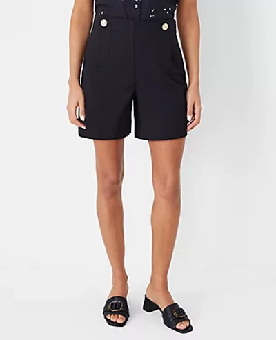 Ann Taylor High Rise Sailor Metro Shorts In Black