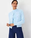 Ann Taylor Raglan Sleeve Wedge Cropped Cardigan In Perfect Sky