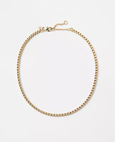 Ann Taylor Box Chain Necklace In Goldtone