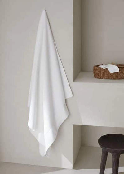 Mango Home Textured 100% Cotton Bath Towel 90x150cm White