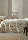 MANGO HOME FLORAL EMBROIDERED DUVET COVER QUEEN BED BLUE