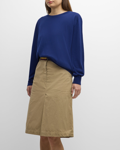 Dries Van Noten Tammy Crewneck Tunic Sweater In Indigo