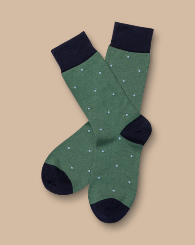 Charles Tyrwhitt Men's  Spot Socks In Green