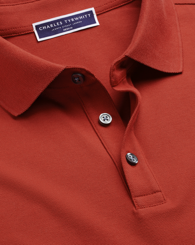 Charles Tyrwhitt Men's  Pique Polo Shirt In Orange
