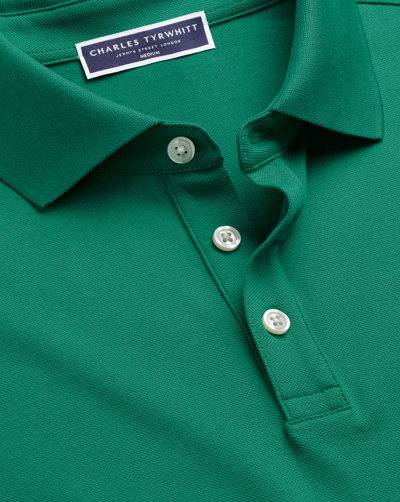 Charles Tyrwhitt Men's  Pique Polo Shirt In Green