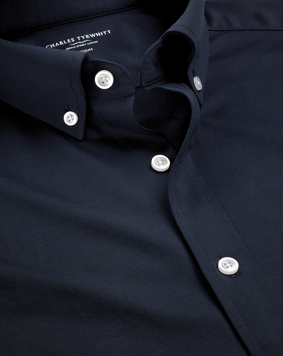 Charles Tyrwhitt Men's  Performance Stretch Jersey Casual Shirt In Blue