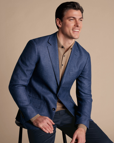 Charles Tyrwhitt Men's  British Luxury Twill Na Jacket In Blue