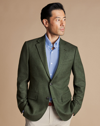 Charles Tyrwhitt Men's  Twill Texture Na Jacket In Green