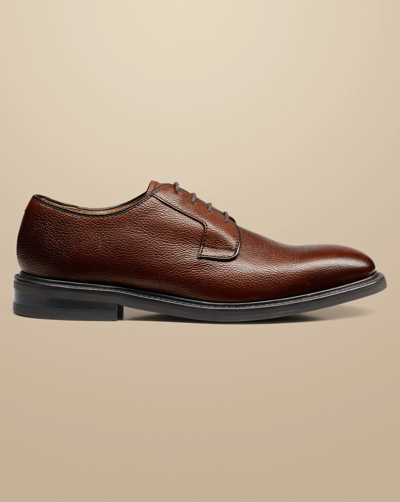 Charles Tyrwhitt Men's  Grain Leather Derby Rubber Sole Shoe In Brown