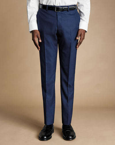 Charles Tyrwhitt Men's  Ultimate Performance Sharkskin Suit Trousers In Blue