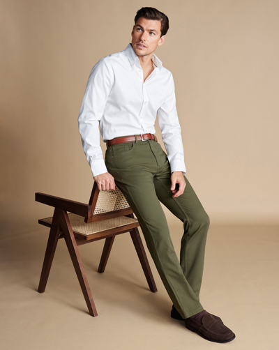 Charles Tyrwhitt Men's  5 Pocket Jeans In Green