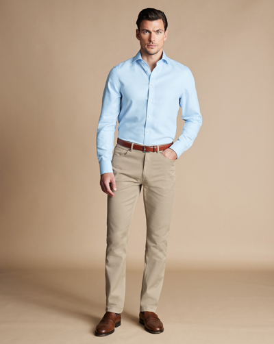 Charles Tyrwhitt Men's  Twill 5 Pocket Jeans In Neutral