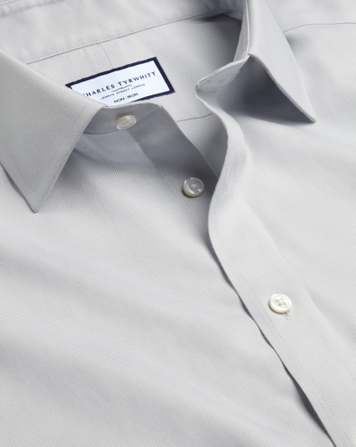 Charles Tyrwhitt Men's  Non-iron Royal Oxford Dress Shirt In Grey