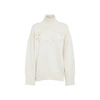 Chloé Pointelle-knit Wool Turtleneck Sweater In White