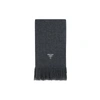 Prada Cashmere Logo Scarf In Gray